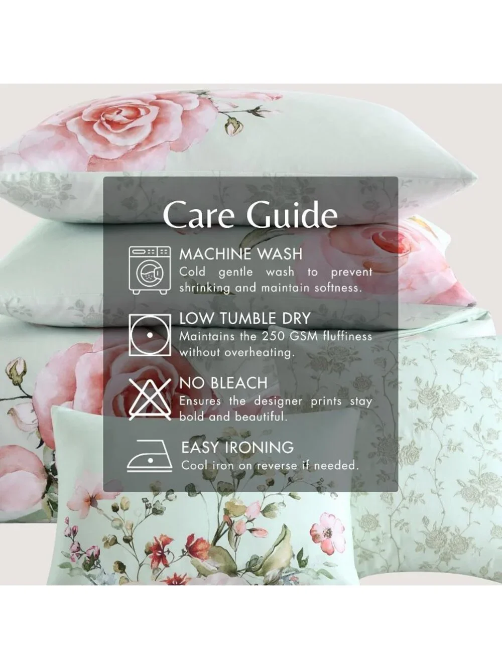 Bebejan Rose on Misty Green Queen 5-Piece Reversible Comforter Set NEW
